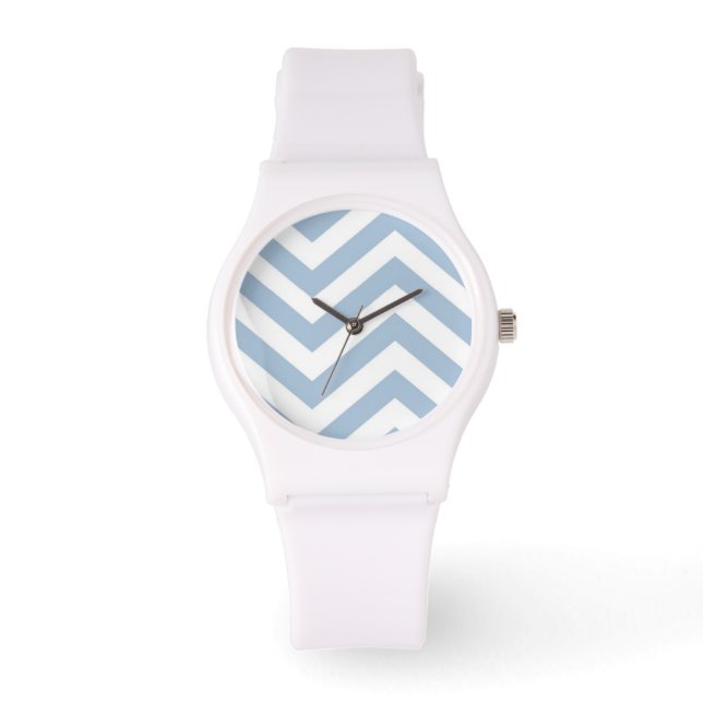Reloj De Pulsera Grunge azul claro chevron texturizado (Anverso)