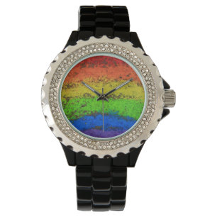 Reloj De Pulsera Grunge Rainbow Sidewalk Chalk