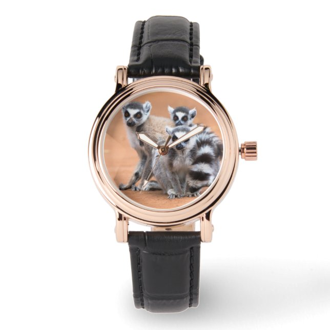 Reloj De Pulsera Grupo de lémures de cola anillada (Anverso)