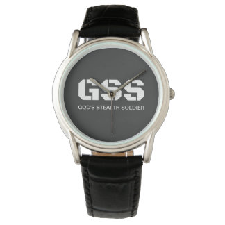 Reloj De Pulsera GSS Dios sigiloso soldado cristiano hombre negro