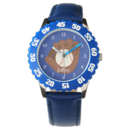Reloj De Pulsera Guante de béisbol azul para niños