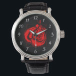 Reloj De Pulsera Guantes rojos de boxeo<br><div class="desc">Ilustracion de un par de guantes de boxeo rojos con acentos negros. Los guantes están parcialmente enmarcados por un contorno negro rojizo en forma de cuadrado.Diseño elegante.</div>