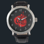 Reloj De Pulsera Guantes rojos de boxeo<br><div class="desc">Ilustracion de un par de guantes de boxeo rojos con acentos negros. Los guantes están parcialmente enmarcados por un contorno negro rojizo en forma de cuadrado.Diseño elegante.</div>