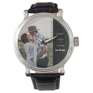 Reloj De Pulsera Guardar la foto única de un Boda gracioso moderno