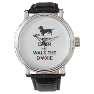 Reloj De Pulsera Guarde la calma y camine el Doxie - Dachshund