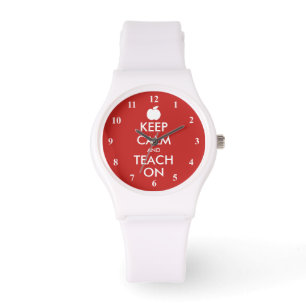 Reloj De Pulsera Guarde la calma y enséñela en idea del regalo de