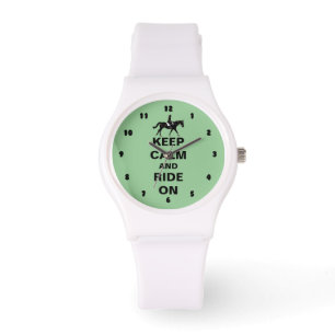 Reloj De Pulsera Guarde la calma y monte en caballo