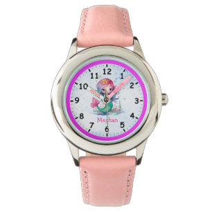 Reloj De Pulsera Guardia infantil de sirena rosa azul-azul