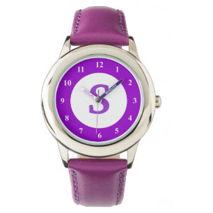 Reloj De Pulsera Guardia púrpura con icono de monograma personaliz