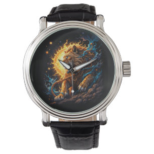 Reloj De Pulsera Guardián del Umbral Solar – León del Equilibrio