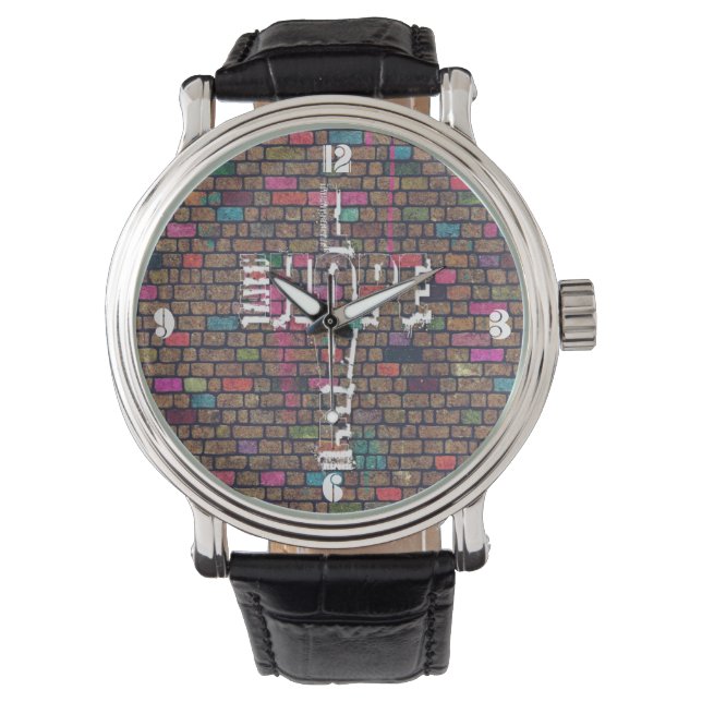 Reloj De Pulsera Guay asombroso Faith Love Hope graffiti palabras (Anverso)