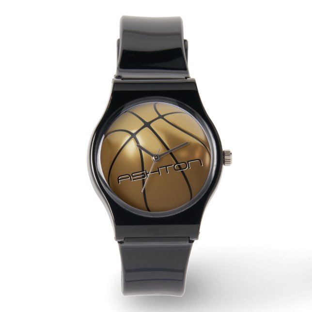 Reloj De Pulsera Guay Basketball Watch Gold y Black Name (Anverso)