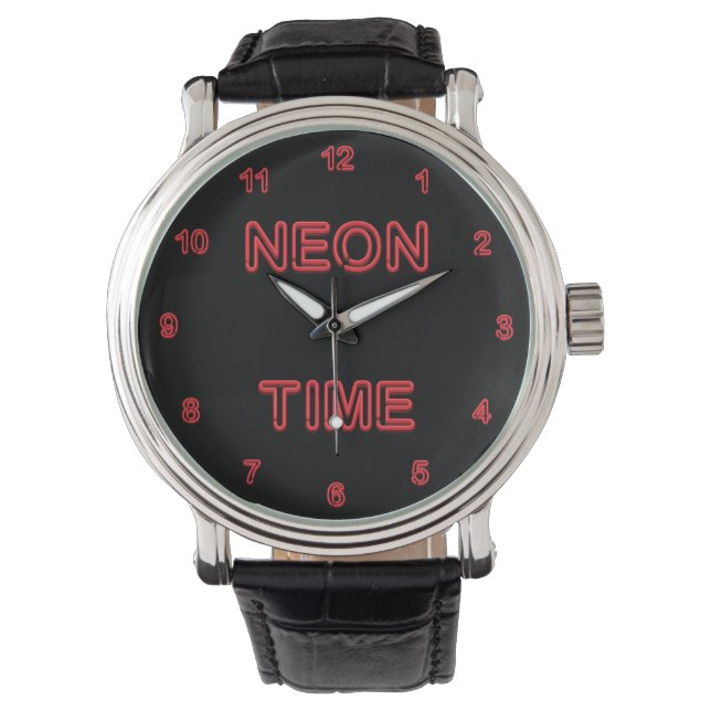 Reloj De Pulsera Guay con aspecto de neón simulado numerado (Anverso)