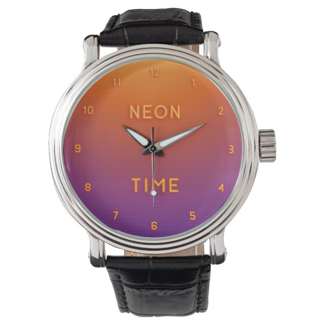 Reloj De Pulsera Guay con aspecto de neón simulado numerado (Anverso)
