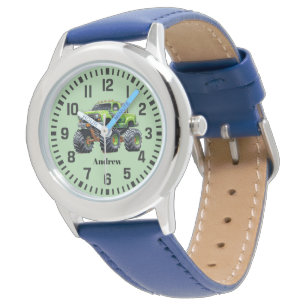 Reloj De Pulsera Guay Custom Name Green Monster Truck