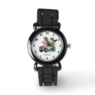 Reloj De Pulsera Guay Dinosaur Truck agregar nombre
