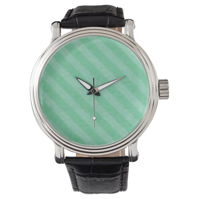Reloj De Pulsera Guay Green Twill Stripes Chevron Watch (Anverso)