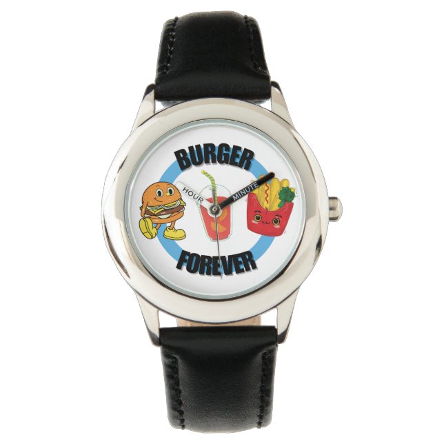 Reloj De Pulsera Guay Happy Cute Burger Forever Friends Fries (Anverso)