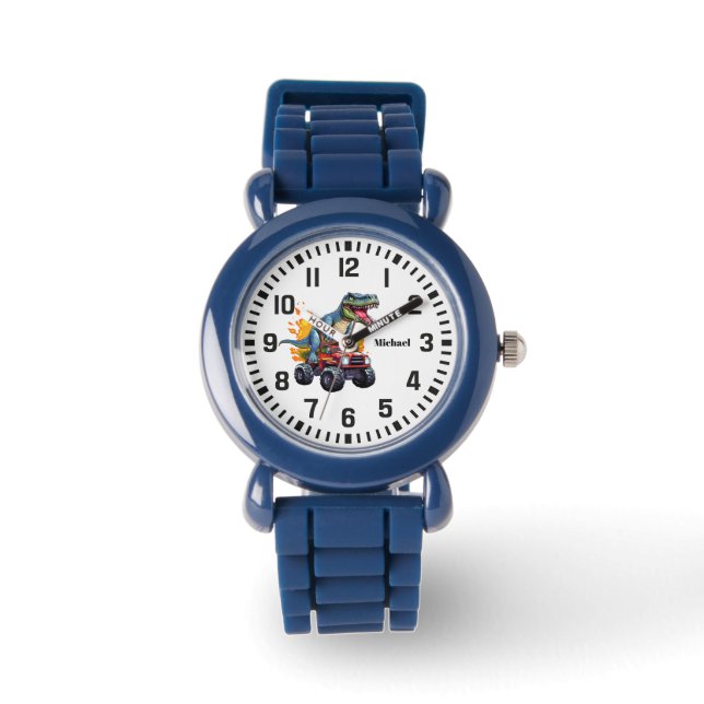 Reloj De Pulsera Guay Nombre personalizado Dinosaur Riding Monster  (Anverso)