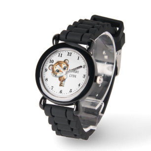 Reloj De Pulsera Guay peeking tiger unisex niños agregar nombre
