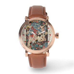 Reloj De Pulsera GUERRA JAPONESA MATANDO A UN MONSTRUO GATO Ukiyoe