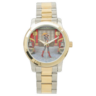 Reloj De Pulsera Guerrera asiática doncella fantasía samurái obra d