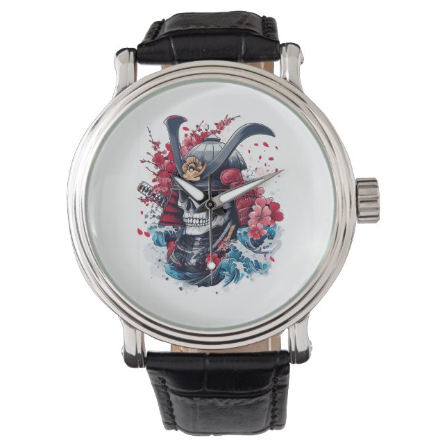 Reloj De Pulsera Guerrero Samurái Calavera (Anverso)