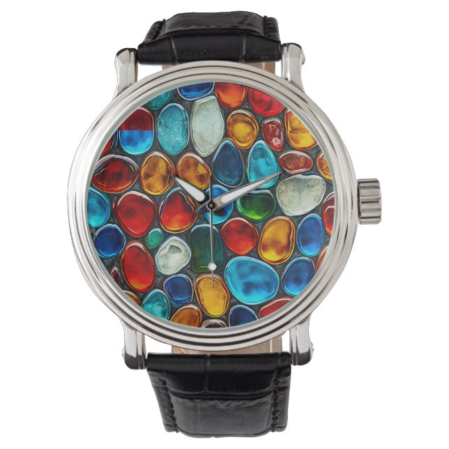 Reloj De Pulsera Guijarros multicolores del mar (Anverso)