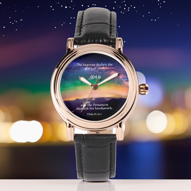 Reloj De Pulsera Guión cristiana de Starry Night Sky Personalizado (Subido por el creador)