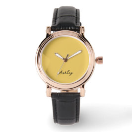 Reloj De Pulsera Guión dorado simple personalizado