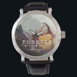 Reloj De Pulsera Guión fotográfico para Be my Always Love Boda<br><div class="desc">Reloj de fotos de moda moderna con escritura con letras a mano y tipografía moderna leyendo:' Siempre seré mi siempre 'junto a tus nombres personalizados y fecha boda. Personaliza tu foto e información favorita. ¡Gran regalo para recién casados o El día de San Valentín!</div>