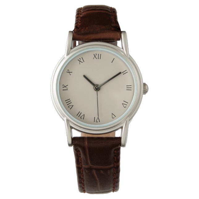 Reloj De Pulsera Guión negro Números romanos en blanco (Anverso)