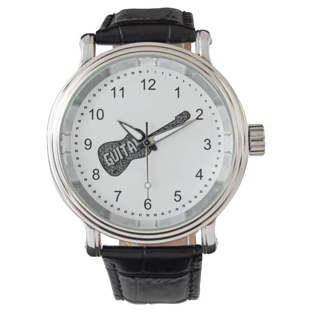 Reloj De Pulsera Guitar Music Notes Text (Anverso)