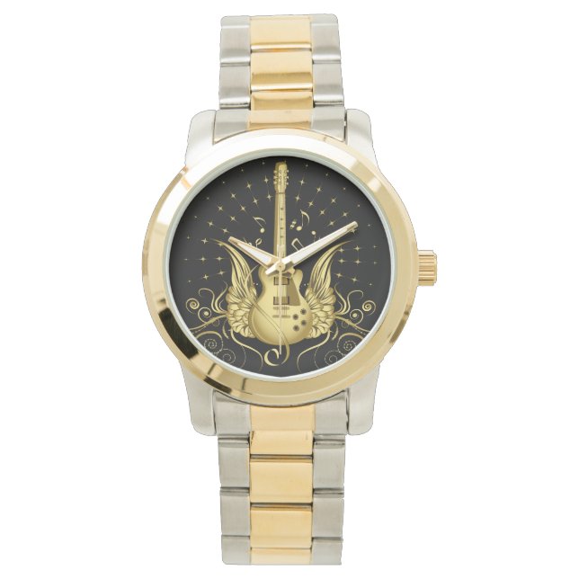 Reloj De Pulsera Guitarra de ala dorada (Anverso)