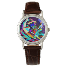 Reloj De Pulsera Guitarra de colores bruja