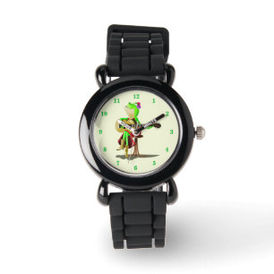 Reloj De Pulsera Guitarra De Tocación De Rana - Romántico
