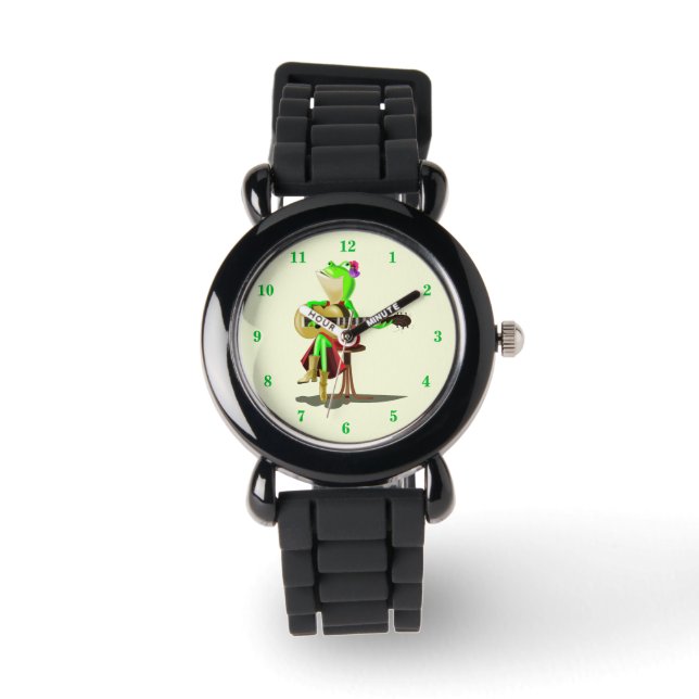 Reloj De Pulsera Guitarra De Tocación De Rana - Romántico (Anverso)