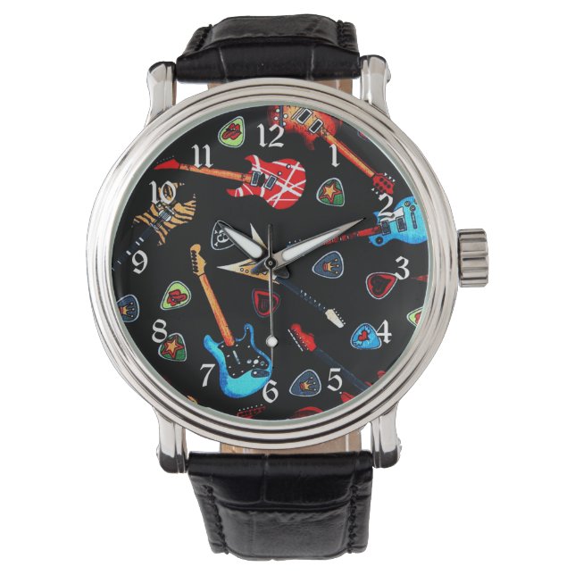 Reloj De Pulsera Guitarras de rock eléctrico (Anverso)
