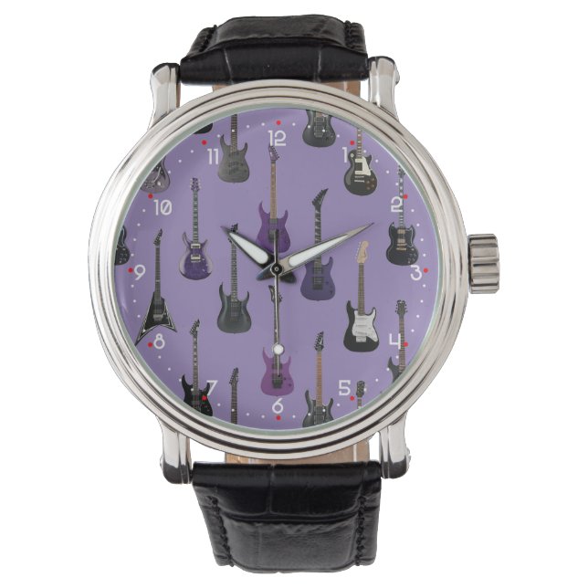 Reloj De Pulsera Guitarras eléctricas 💜 púrpura Watch (Anverso)