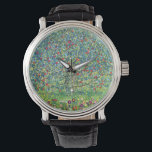 Reloj De Pulsera Gustav Klimt: Árbol de manzanas<br><div class="desc">Un hermoso reloj clásico con un colorido manzano pintado por el pintor simbolista austríaco Gustav Klimt.</div>