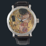 Reloj De Pulsera Gustav Klimt: El beso (detalle)<br><div class="desc">Un hermoso reloj clásico con una pareja romántica que comparte un beso,  pintado por el pintor simbolista austríaco Gustav Klimt.</div>