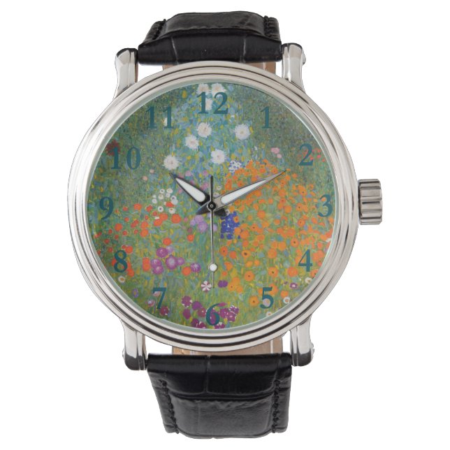Reloj De Pulsera Gustav Klimt Flor Jardín Naturaleza (Anverso)