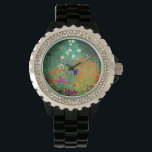 Reloj De Pulsera Gustav Klimt Flower Garden<br><div class="desc">Ver el jardín de flores de Gustav Klimt,  que pintó el óleo (1906). Un bonito jardín de flores moradas,  rojas,  blancas,  azules y naranjas. Un gran regalo para los amantes del arte Art Nouveau y austriaco.</div>