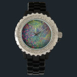 Reloj De Pulsera Gustav Klimt Italian Garden<br><div class="desc">Ver el paisaje del jardín italiano de Gustav Klimt (1913). Un hermoso jardín de flores de colores: rojo,  blanco,  rosa,  morado. Un gran regalo para los amantes del arte Art Nouveau y austriaco.</div>