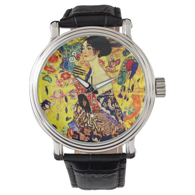 Reloj De Pulsera Gustav Klimt Lady con ventilador (Anverso)