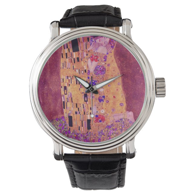 Reloj De Pulsera Gustav Klimt The Kiss Purple (Anverso)