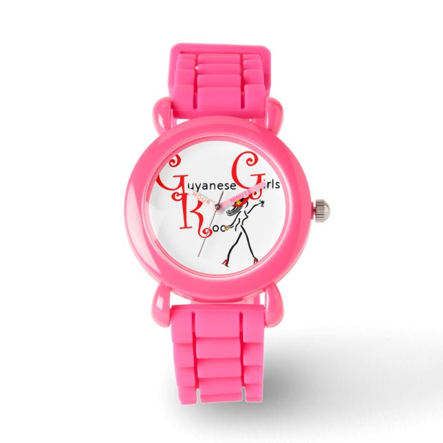 Reloj De Pulsera Guyana: Niños Chicas vigilan (Anverso)