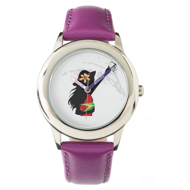 Reloj De Pulsera Guyana: Niños Chicas vigilan (Anverso)