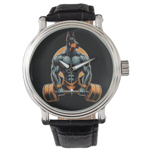 Reloj De Pulsera GYM doberman dog bodybuilder powerlifter