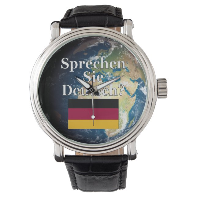 Reloj De Pulsera ¿Hablas alemán? Bandera y Tierra (Anverso)
